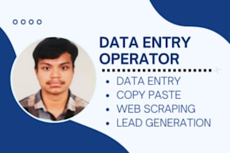 do data entry, lead generation, copy paste, web scraping, article writing