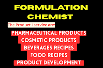 provide professional product development as your formulation chemist