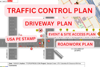 design driveway plan , traffic control plan for roadworks and event