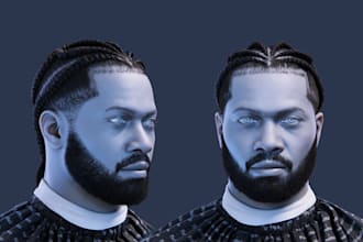 create realistic metahuman character with custom 3d hairstyle for ue5 or blender