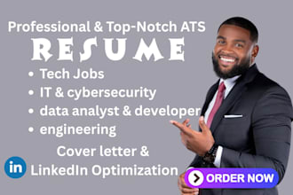 write ats professional tech, IT, engineering, data analyst resume cover letter