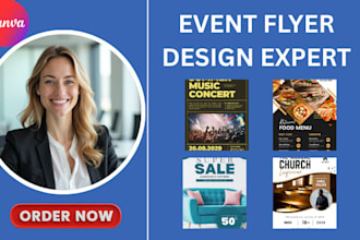 design and redesign flyer for event, party, promotion, and business using canva