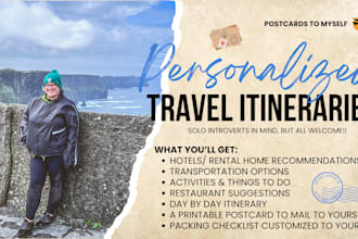 create a custom solo travel itinerary based on your vibe