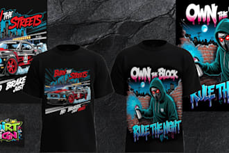design custom t shirt illustration street wear hoodie and ai clothing design