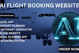 build ai flight booking website, travel trip planner app, airline with wordpress
