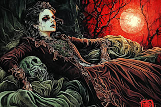 make dark art, horror or skull illustration