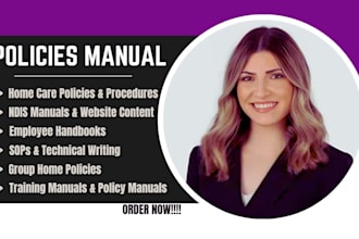 write home care policies, ndis manuals, sops, employee handbook, group home