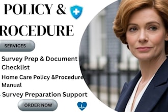 prepare you for survey and create policy and procedure manual for your homecare
