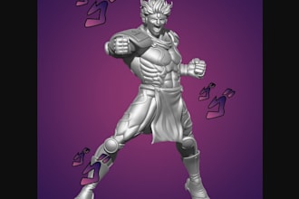 articulated part model, action figure, 3d sculpt 3d print, sculpt posed figurine