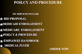 write home care policies, procedures, sops, employee handbooks for healthcare