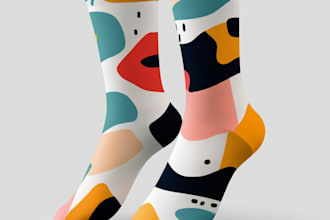 make a custom and unique socks design art for you