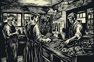 create awesome linocut illustration art