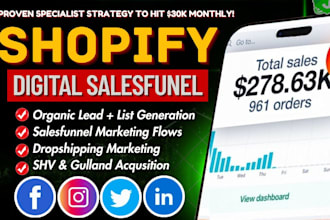 boost shopify sales shopify marketing salesfunnel facebook ads setup tiktok shop