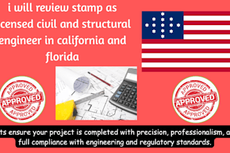 review stamp as licensed civil and structural engineer in california and florida