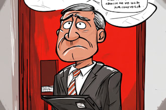 draw a digital editorial political cartoon
