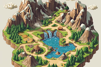 draw amazing vector or isometric map illustrations