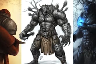 paint a character illustration in a fantasy world