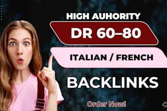high authority italian, french SEO dofollow backlinks