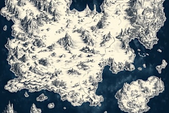 make fantasy map illustration for dnd, novels and games