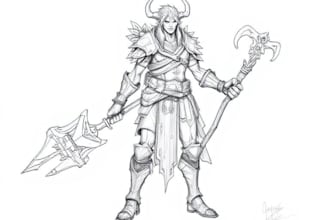 sketch fantasy character concept art