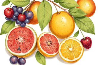 draw realistic illustrations of flowers, plants, fruits, etc