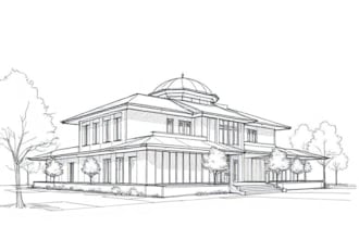 draw an amazing architecture and urban design sketch