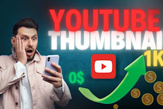design viral ,profesional ,eye catching youtube thumbnail for more views