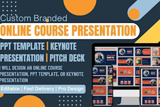 design an online course presentation, PPT template, or keynote presentation
