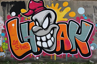 create a unique pop art and street graffiti style modern artwork