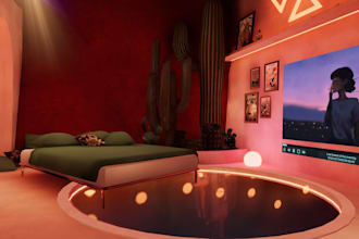 build interactive vrchat world, vrc world, metaverse world, 3d environment