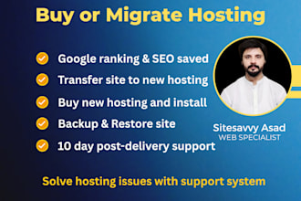 buy hosting and connect domain with website migrate wordpress to new hosting