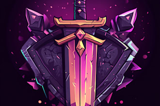design medieval fantasy game, rpg, mmo game logo