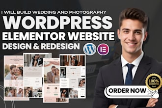 build wordpress website for wedding, and photography website with elementor pro