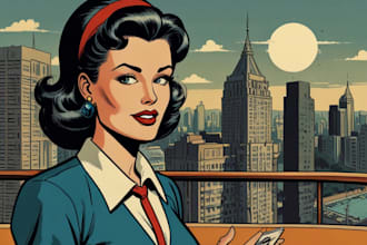 draw a retro vintage comic illustration