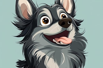 draw your pets into cute disney cartoon illustration