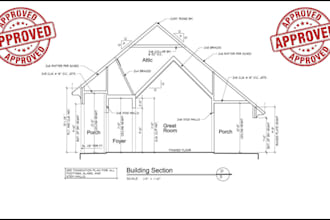 draft blueprint, house plan, floor plan building plan for city permit