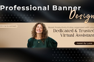 design professional banners for linkedin, youtube, facebook, and twitter