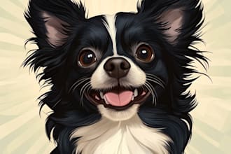 draw disney pets portrait illustration in disney style