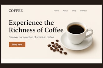 design professional private label coffee shopify store, tea, coffee shop website