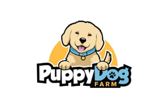 design classic golden retriever puppy breeder logo