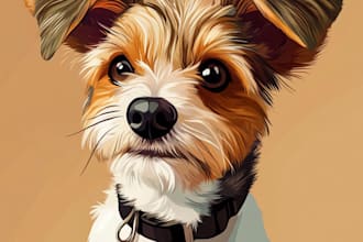 draw disney pets portrait illustration in disney style