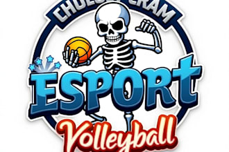 design high quality mascot skeleton volleyball logo with express delivery