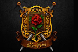 design elegant bold timeless iron rose logo