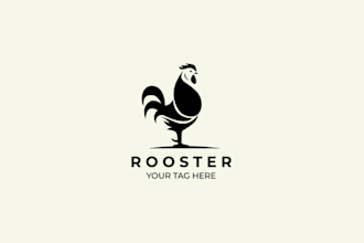 craft a unique and creative rooster mascot logo