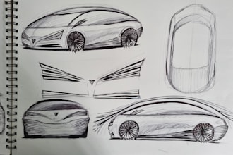 do sketches of any products and do concept sketches of your ideas