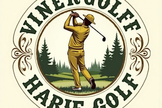 design high quality vintage golf logo with unlimited revision