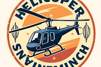 design high quality vintage helicopter logo for your business