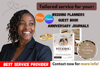 create wedding planners, guest books, anniversary journals