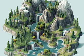 design high quality vector or isometric map illustrations
