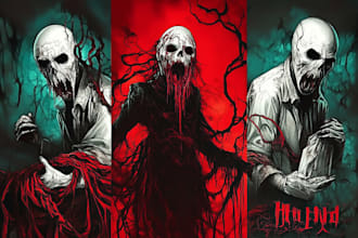 custom illustration dark art and psychedelic